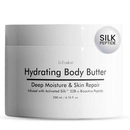 Skiennix Hydrating Silk Peptide Body Butter - Lightweight, Non-Greasy Moisturizer with Aloe Vera & Vitamin E for Sensitive Skin - Deep Nourishment & Hydration