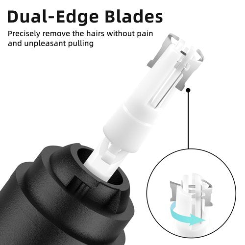 Smity Ear and Nose Hair Trimmer Professional Painless Eyebrow Trimmer for Men and Women Battery-Operated Dual-Edge Blades Built-in LED Light (Black)