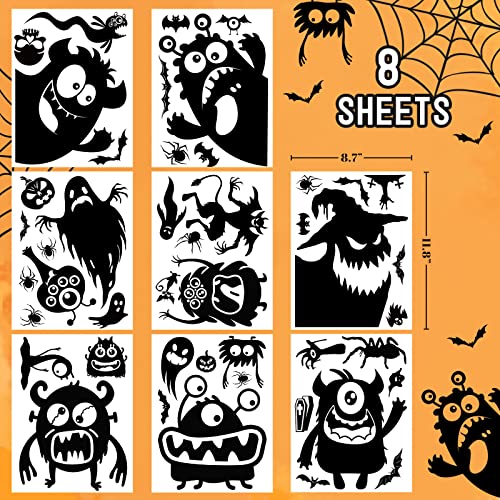 Monster Window Clings Halloween Decorations - Silhouette Stickers for Glass - Variation of Monster Window Clings