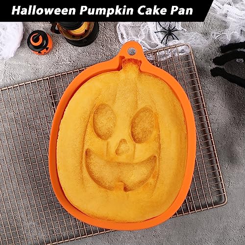 Halloween Pumpkin Cake Pan Silicone Mold 8 Inch Jack O Lantern Bakeware