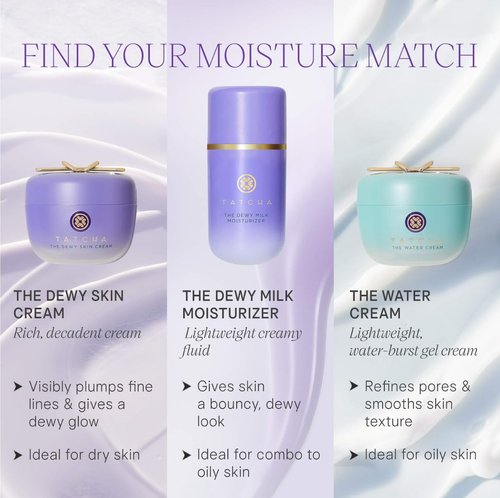 TATCHA The Water Cream | Cream Moisturizer for Face, Optimal Hydration For Pure Poreless Skin | Travel Size | 15 ml