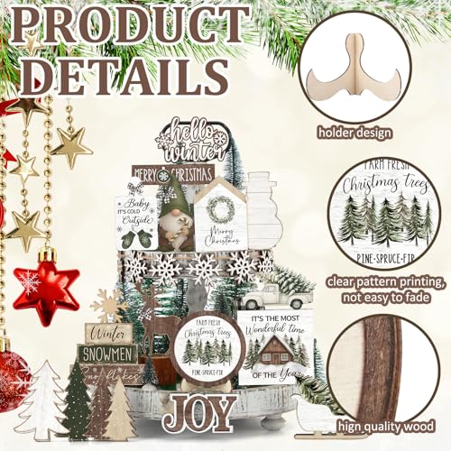 Vercraft Retro Time Fall Halloween Christmas Tiered Tray Decor - 23 Styles