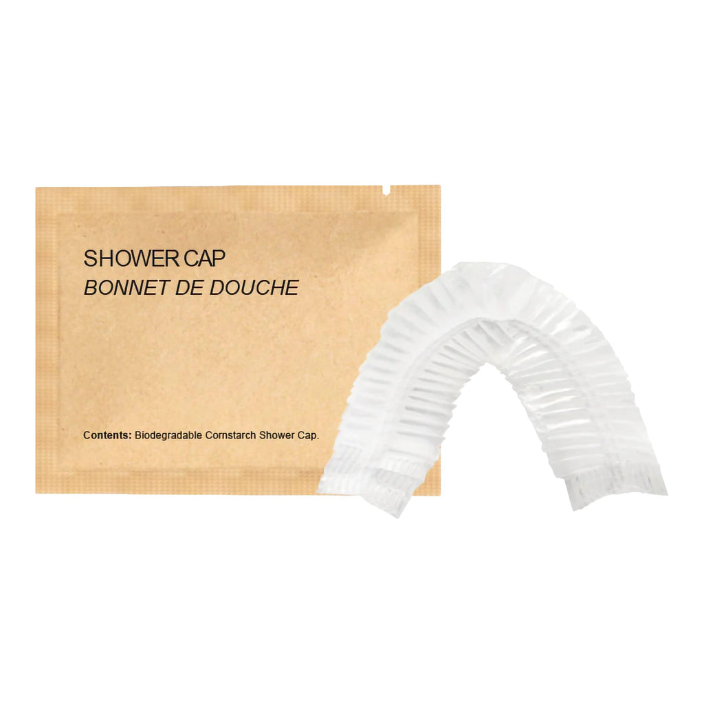 World Amenities Kraft Paper Shower Caps - Disposable Shower Caps in Kraft Paper Sachet (25 Pack)