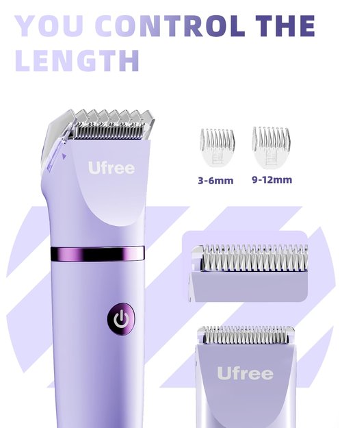 Ufree Bikini Trimmer - Rechargeable Electric Razor for Women | IPX7 Waterproof, Purple