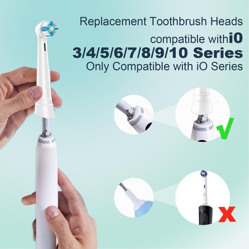iO Replacement Heads Compatible with Oral B iO Electric Toothbrush,Compatible with Oral B iO Series 2/3/4/5/6/7/8/9/10,Premium Bristles for Deep Cleaning&Gentle Care