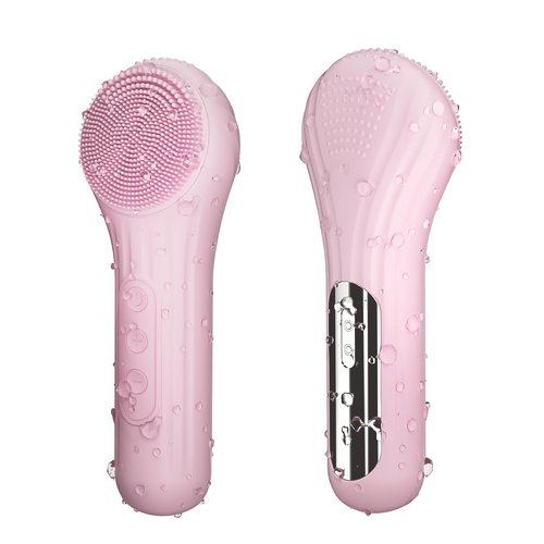 5 Modes Silicone Face Scrubber, Waterproof Face Scrubber Exfoliator for Men & Women, Rechargeable Electric Facial Cleansing Brush for Deep Cleansing, Exfoliating, Massage (Pink)