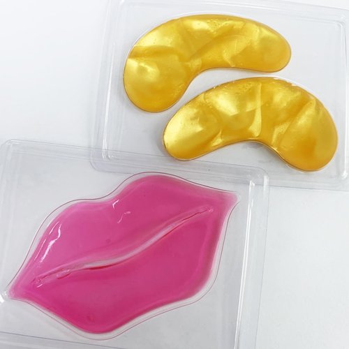 Jakuva 30 Pairs Lip Masks & Eye Masks,Gold Under Eye Patches for Puffy,Peach Red Lip Masks Skincare,Effectively Moisturizing Facial Skin, Anti-Aging, Reducing Fine Lines, Nourishing for Face Care
