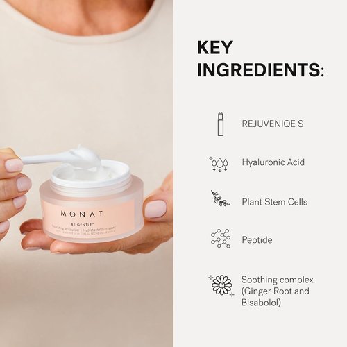 MONAT Be Gentle Nourishing Moisturizer - Hydrating Face Cream with Hyaluronic Acid & Plant Stem Cells | 1.52 fl oz