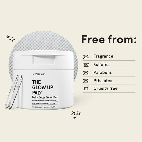 **THE GLOW UP Rice Toner Pads - Daily Exfoliating Facial Pads with Centella, AHA, PHA & Niacinamide for Brightening & Acne Care**