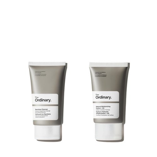 The Ordinary Skincare Essentials Travel Set - Squalane Cleanser & Natural Moisturizing Factors + HA (1.7oz & 1oz)