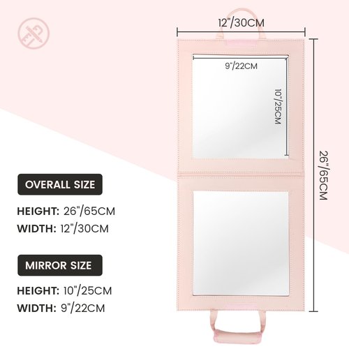 Fanwoli Hanging Mirror for Dance Bag with Garment Rack | Full-Body | Foldable & Portable | HD Reflection No Deformation
