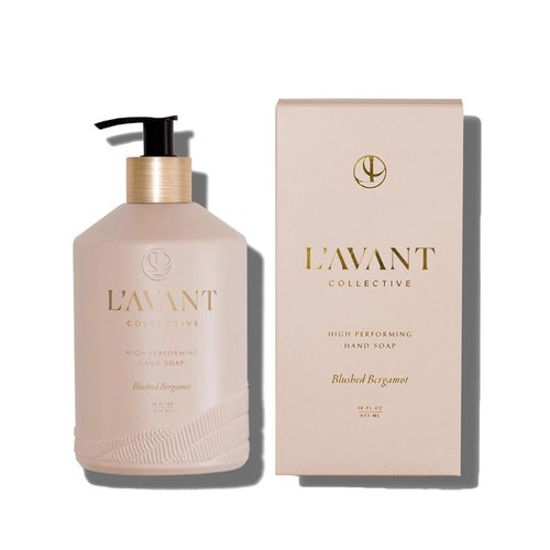 L'AVANT Collective High Performing Hand Soap | Luxurious Ingredients for Soft & Smooth Hands | Notes of Bergamot, Orange Blossom, Amber, Cedar | Blushed Bergamot Scent Reusable Glass Bottle 16 Fl Oz