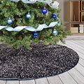 AtiMing 48 Inch Black Sequin Christmas Tree Skirt Sparkly Xmas Base Cover
