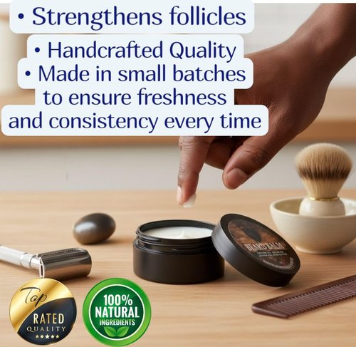 Beard Balm for Men, Cologne and Sandalwood Scent, natural growth Moustache Wax with Argan, Jojoba, Castor Oil, 50g