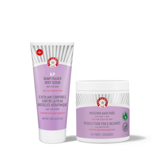 **KP Bump Eraser Body Scrub & Ingrown Hair Pads Duo by Jumbo Body | Exfoliating Treatment for Keratosis Pilaris (10 oz Scrub, 60 Ct Pads)**