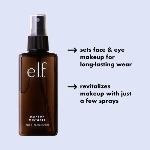 e.l.f. Makeup Mist & Set - Lightweight Hydrating Spray for All-Day Wear | Infused with Aloe, Green Tea & Cucumber - 4 Fl Oz