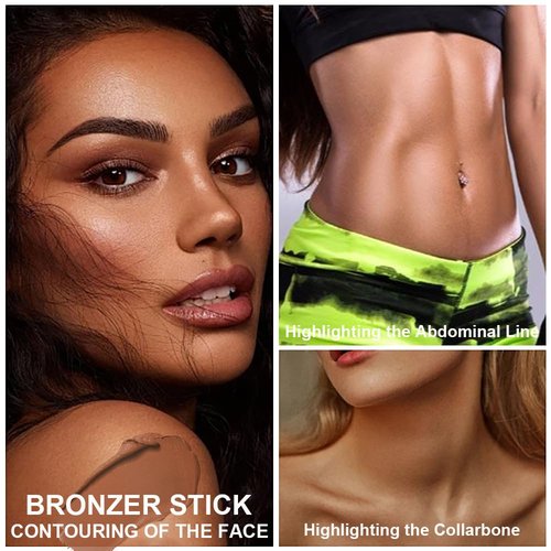 Skiennix Cream Bronzer Stick - Multi-Use Contour Wand for Easy Face Shaping | Waterproof, Matte Finish, Buildable Color (#22, 1PC)