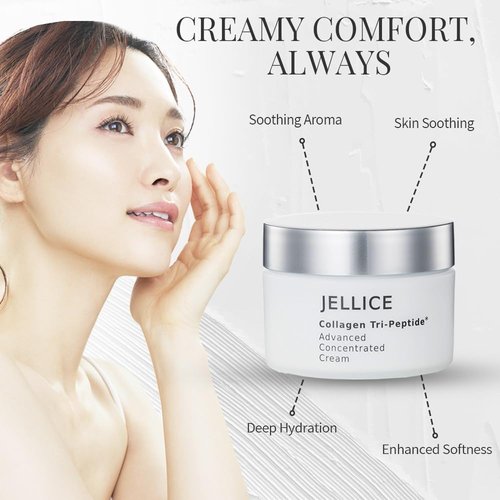 JELLICE Advanced Collagen Face Cream - Anti-Aging Moisturizer with Collagen Tripeptides & Hyaluronic Acid | Hydrating & Firming for All Skin Types