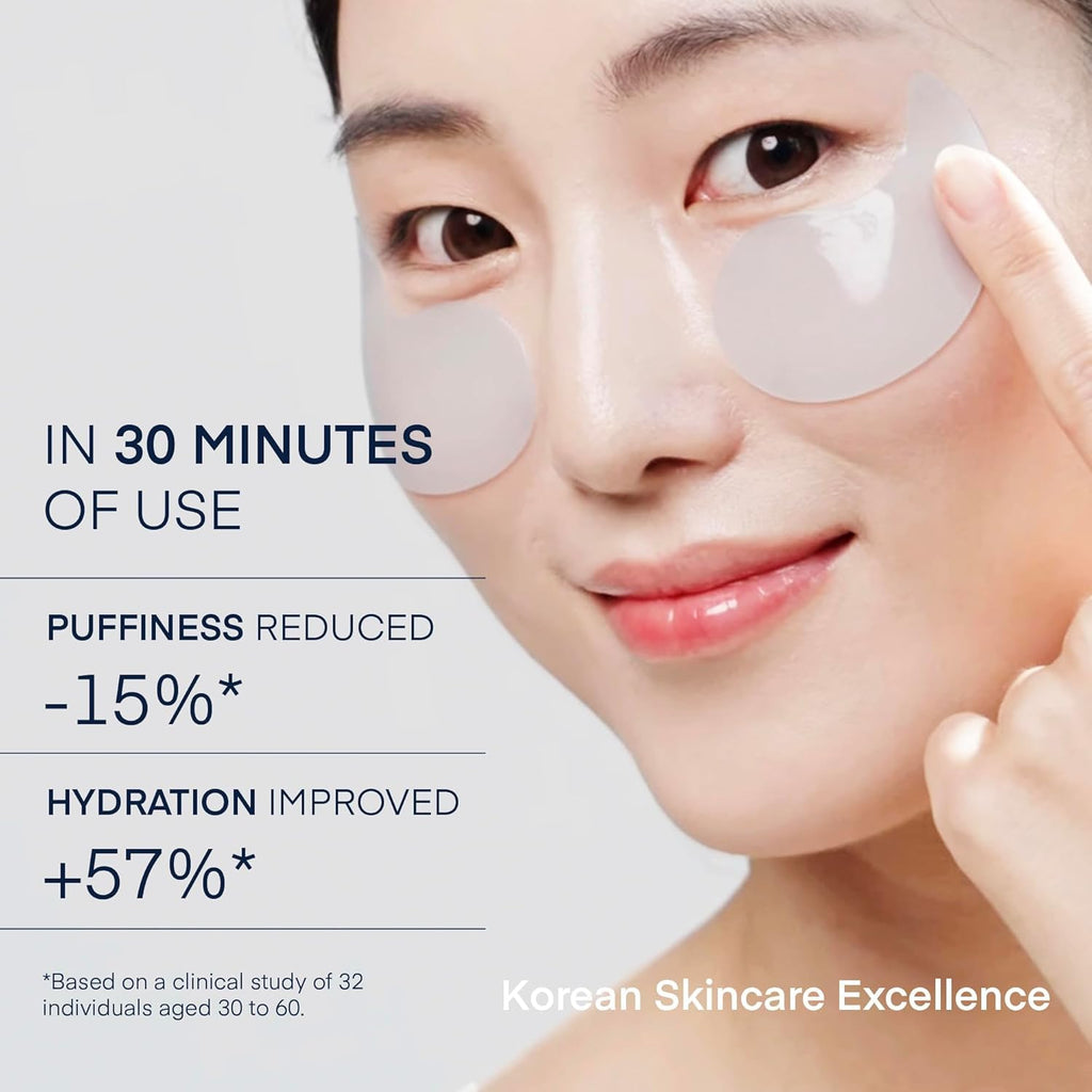 Terez & Honor Under Eye Patches - 60 Korean Hydrogel Masks with Caffeine & Hyaluronic Acid for Dark Circles & Puffiness | Vegan & Fragrance-Free