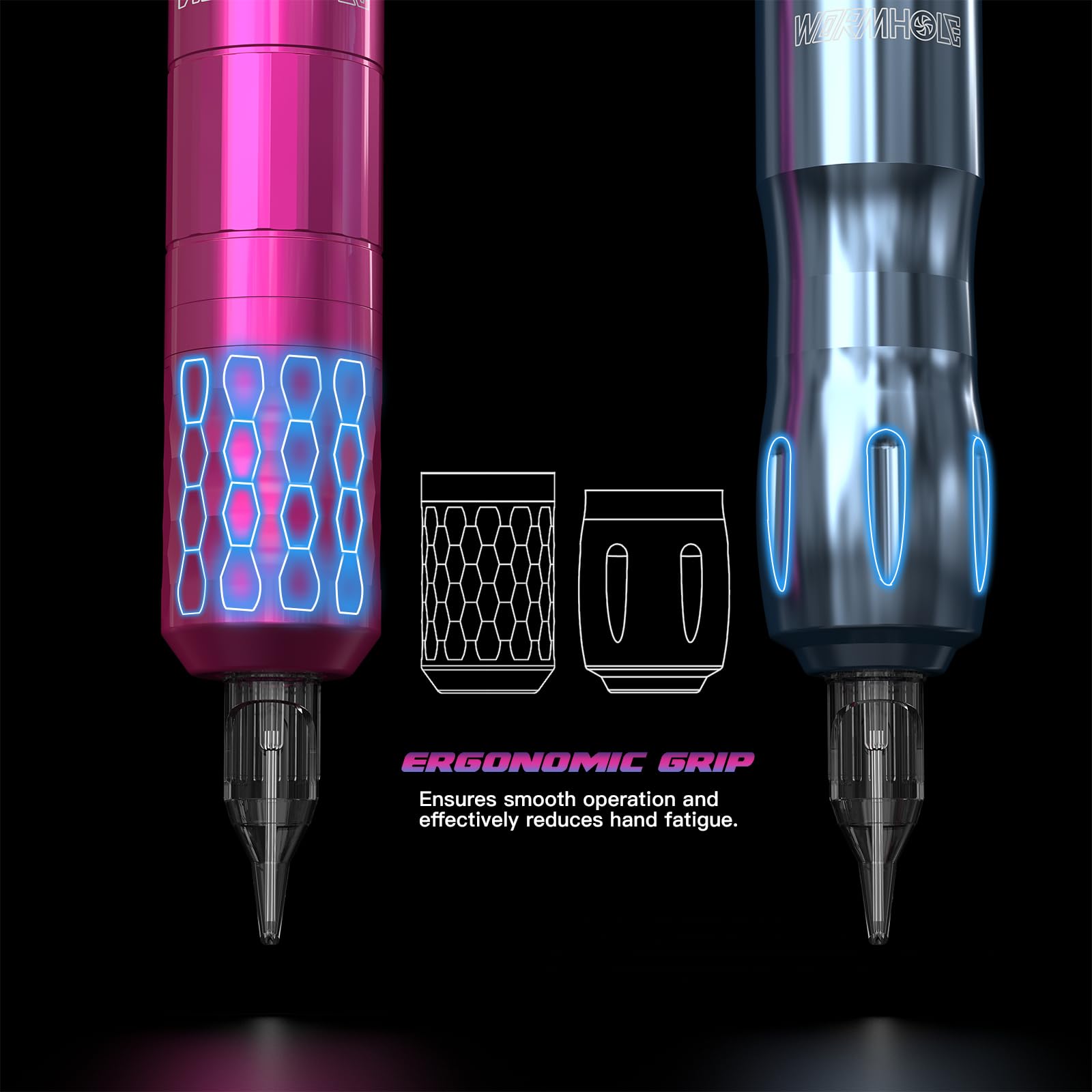 Wormhole Wireless Tattoo Gun Kit - Complete Tattoo Kit with 2 Tattoo Machines, 2 Rechargeable Batteries, 20 Tattoo Needles & 10 Tattoo Ink Color Set - All-in-One Tattoo Pen Kit for Artists