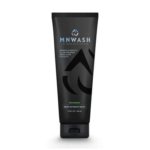 MNWASH Intimate Wash for Men, 3.38 Fl Oz., Premium Postbiotic PH Balanced Groin Wash, All Day Freshness, Effective Hydrating Gentle Clean for Private Parts, Natural Men’s Hygiene, POSTBIOTICS