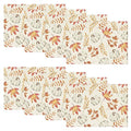 Maple Leaf Pumpkins Fall Placemats Set of 8 - 12 x 18 Inches Beige & Orange