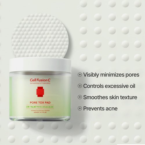 Cell Fusion C Pore Tox Pads - Pore Tightening Toner for Smoother Skin Texture | 60 Exfoliating Pads
