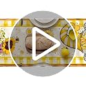 Yellow Buffalo Plaid Sunflower Gnome Table Runner 13x72 Inch for Kitchen & Dining