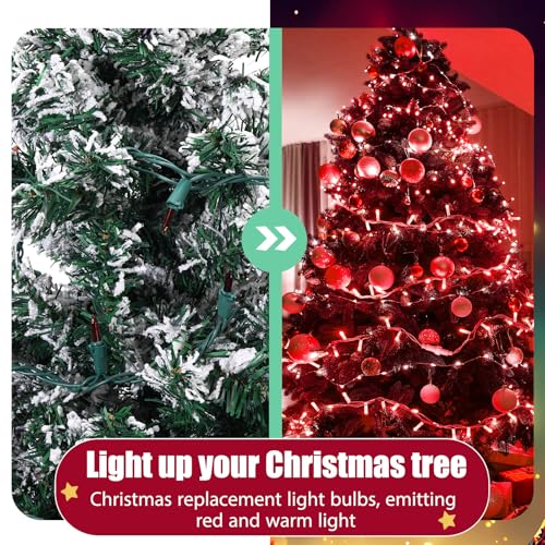 Remagr 360 Pcs Red 2.5V Christmas Mini Replacement Bulbs Bulk for Incandescent String Lights - Indoor Outdoor Decor