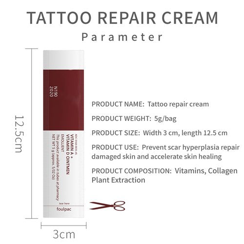 50PCS Tattoo Scar Repair Gel, Professional Tattoo Aftercare Cream Vitamin A&D Enriched Fast-Absorbing Formula for Makeup, Skin Healing, Microblading and Tattoo Recovery Supplies