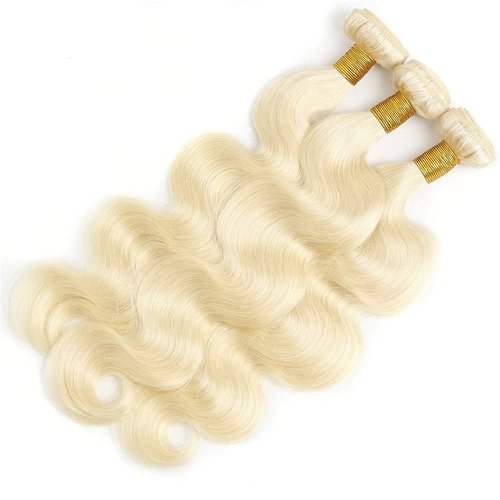 Aikebi Brazilian Human Hair Bundles 12 14 16 Inch Blonde 613 Color Body Wave Bundles Human Hair 100% Unprocessed 10A Quick Weave for Black Women Soft Sewn In with Double Weft