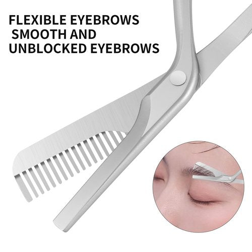PyDESA eyebrow trimming scissors with comb, eyebrow styling and makeup tools, women's gifts