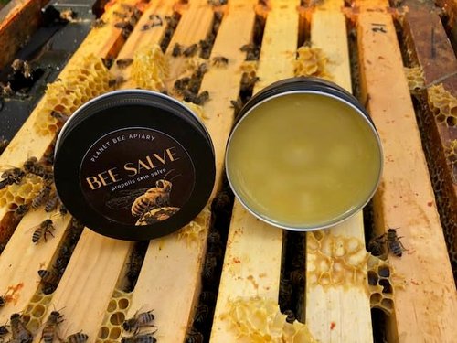 Hand Salve, Skin Care, Healing Balm, Dry Skin Salve with Beeswax and Propolis, Skin Repair, Moisturizer, All Natural, Planet Bee Apiary BEE SALVE (Original, 1oz)