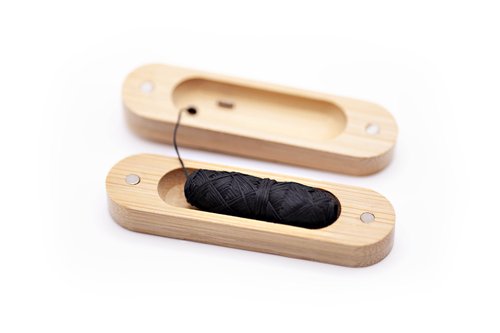 ALL IN Waxed Charcoal Floss with a Refillable Dental Floss Magnetic Holder - Plant Based, Natural, and No PFAS - Mint Floss for Effective Plaque Removal, Clean Teeth, Fresh Breath - 32 yd