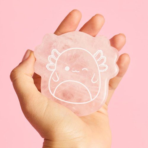 TONYMOLY Gua Sha Tool - Archie Axolotl Rose Quartz Facial Massager for Sculpting & Lymphatic Drainage | K-Beauty Gift, Limited Edition