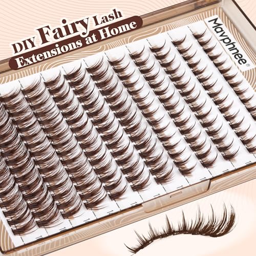 Fairy Flutter Brown Eyelash Clusters - Spiky Wispy DIY Lash Pack 8-16mm