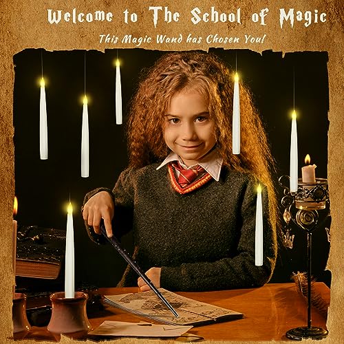 20PCS Flickering LED Floating Candles with Wand Remote for Halloween Decor