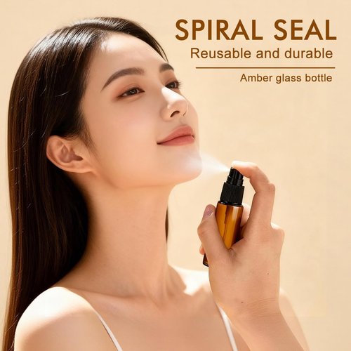 Sanyangboli 12PCS 15ML/0.5OZ Amber Glass Spray Bottle Perfume Bottles Sold Empty Fine Mist Spray Perfume Facial Water Container Cosmetic Jars for Cosmetic Packing