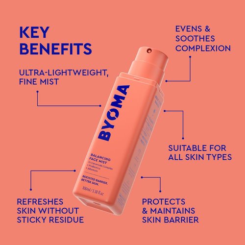 BYOMA Balancing Face Mist - pH Balanced Toner with Ceramides & Probiotics - Alcohol-Free Spray - 3.38 fl. oz