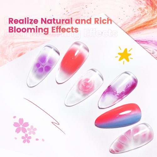 JODSONE 10ML Blooming Gel Nail Polish - Clear Marble Effect for Stunning Floral Nail Art