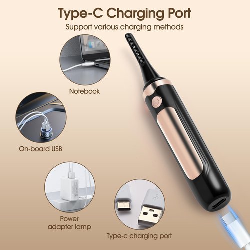 Heated Eyelash Curler, Electric Lash Curler with Fast Heating in 3s, 24 Hours Long-Lasting Curl, Battery Operated with Led Display, Travel-Friendly, for Women Girls, Perfect for Home and Travel