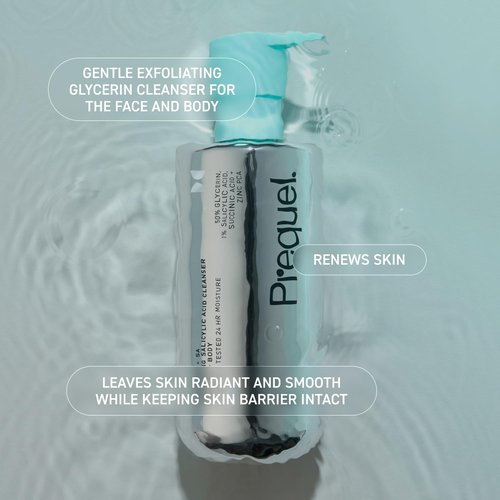 Prequel Skin Gleanser SA, Moisturizing Glycerin Face Wash,1% Salicylic Acid Face Cleanser, Unscented and Combination Skin Face Soap, 13.5 fluid ounce (Pack of 2)