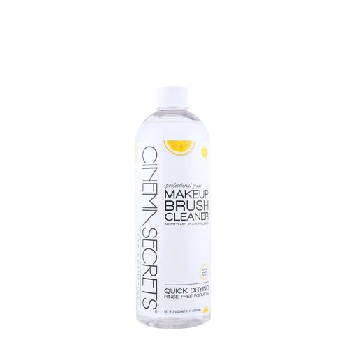 Cinema Secrets Makeup Brush Cleaner - Professional Quick-Drying Solution | Rinse-Free, Removes Waterproof Makeup - Lemon Scent