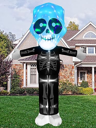 Halloween Inflatable Ghost Skull with LED Lights and Skeleton Variation