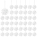 Suttmin 50 Pcs Loofah Sponge Bulk Mini Shower Sponge 3 Inch Loofahs Shower Pouf Mesh Shower Ball for Women Kids Men Exfoliating Bath Scrubber Travel Size Shower Gift(White)