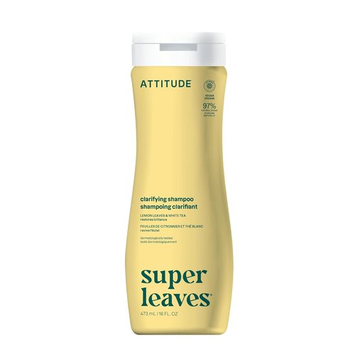 ATTITUDE Clarifying Hair Shampoo - EWG Verified, Restores Shine with Lemon Leaves & White Tea | 16 Fl Oz
