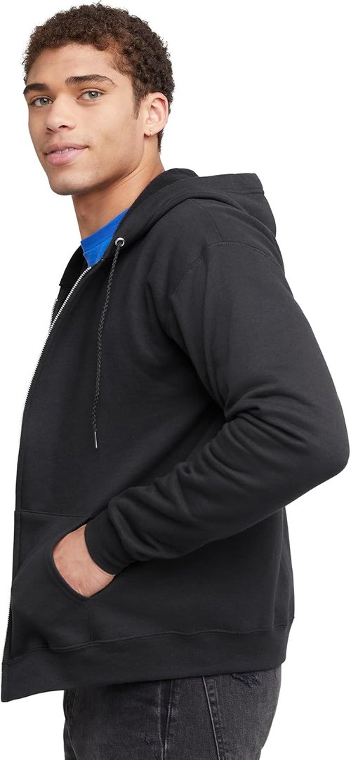 Hanes Men's Zip-Up Hoodie - EcoSmart Fleece Full-Zip Sweatshirt | Comfortable & Stylish
