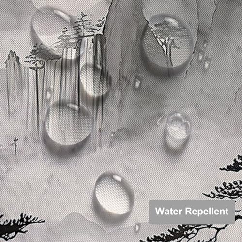 72x72 Inch Waterproof Mountain Tree Cloud Landscape Bathroom Shower Curtain with Hooks - Home Decoration