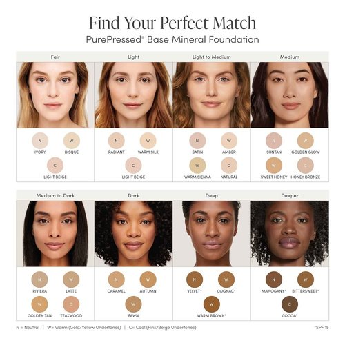 Jane Iredale PurePressed Base Mineral Foundation Compact Set - Semi Matte Pressed Powder with SPF | Talc-Free, Vegan, Cruelty-Free