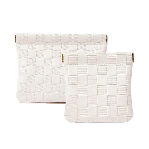 Duleylv 2 PCS Makeup Bag for Purse Waterproof Small Cosmetic Bag Portable Purse Organizer Pouches for Coin Lipstick Jewelry Practical Pouches for Purse for Women White